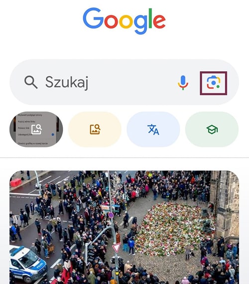 wyszukiwanie obrazem poprzez aplikacje Google