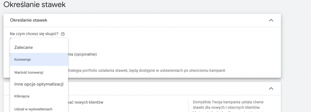 Wybór strategii Smart Bidding